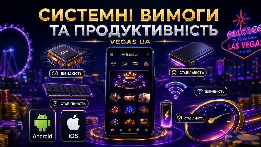 Системні вимоги додатка Vegas казино для смартфонів